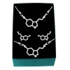 Komplet 3w1 wzór chemiczny serotonina srebro 925.